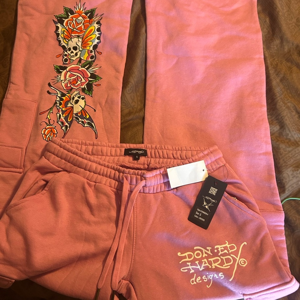 Ed Hardy Pink Graphic Sweatpants